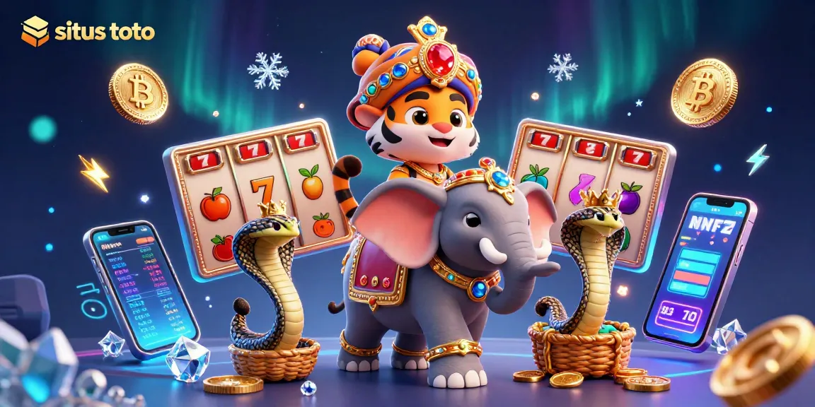 Engage in situs toto with an extravagant gambling scene featuring a royal maharaja, elephant, and crypto elements.