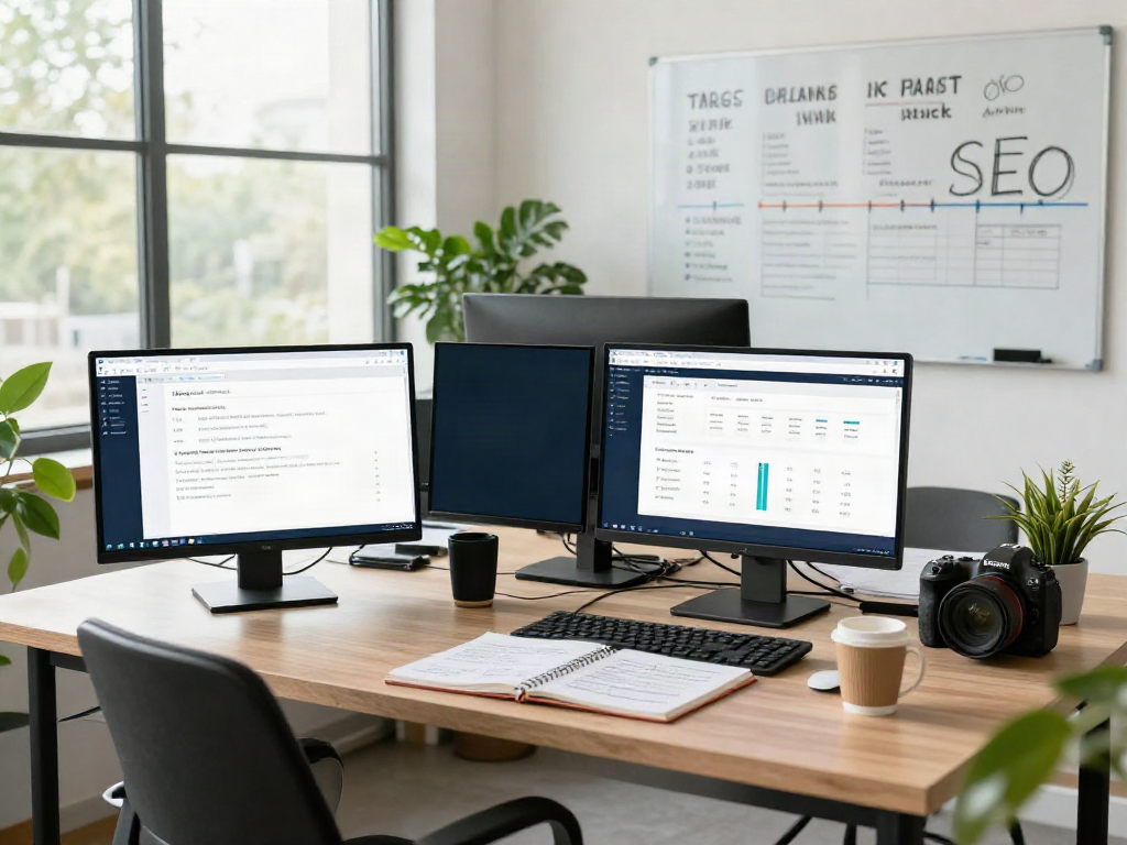 Marketing professional analyzing SEO tools for instant indexing optimization.