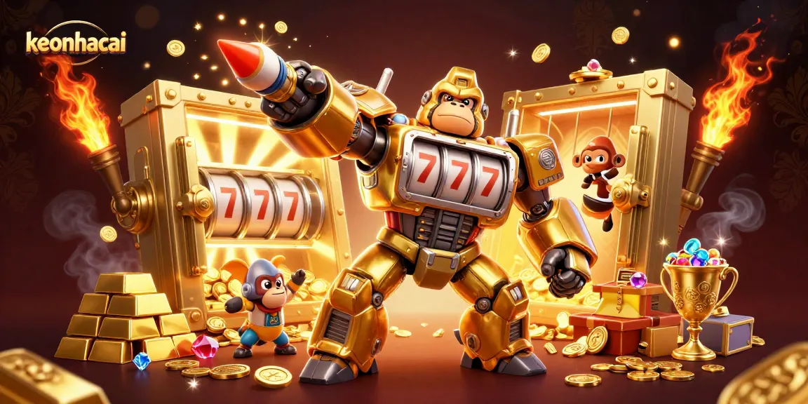 Experience thrilling wins at keonhacai with vibrant 3D gaming elements exploding in action.