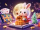 Experience the thrill of GO88 with vibrant casino elements and whimsical characters celebrating on the moon.
