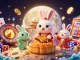 Experience the thrill of sunwin with our moon rabbit illustration revealing poker chips and golden rewards.
