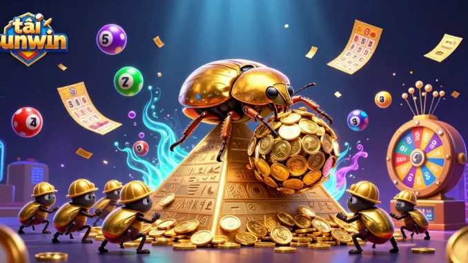Experience downloading tải sunwin with a vibrant, engaging 3D casino scene featuring animated lottery elements.